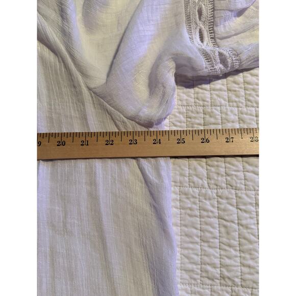 Zac & Rachel White Women’s Loose Peasant Blouse Ruffle Sleeve Hem Plus Size 2X - Picture 8 of 11